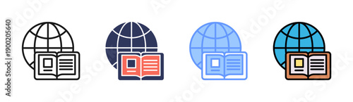 Online Education Icon Set Multiple Style Collection