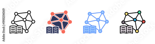 Neural Networks Icon Set Multiple Style Collection