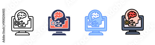 Cognitive Computing Icon Set Multiple Style Collection
