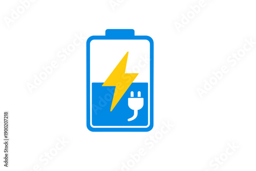Icon shows a battery with a lightning bolt and plug, representing charging and power management in technology and electronics