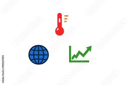 Discussion on climate change impacts on global temperatures and economic growth trends in a visual format during a presentation