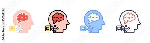 Artificial Intelligence Icon Set Multiple Style Collection