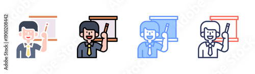 Training Icon Set Multiple Style Collection