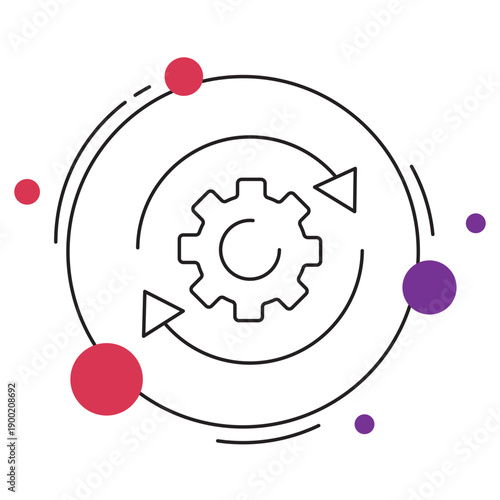 Agile Process icon, Iterative Project Management, Scrum Workflow System, Adaptive Development Cycle, Continuous Improvement Model, vector