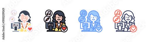 Content Creation Icon Set Multiple Style Collection