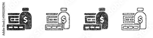 Sketch over the counter icon design set