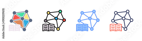 Neural Networks Icon Set Multiple Style Collection