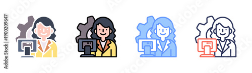 Professional Development Icon Set Multiple Style Collection