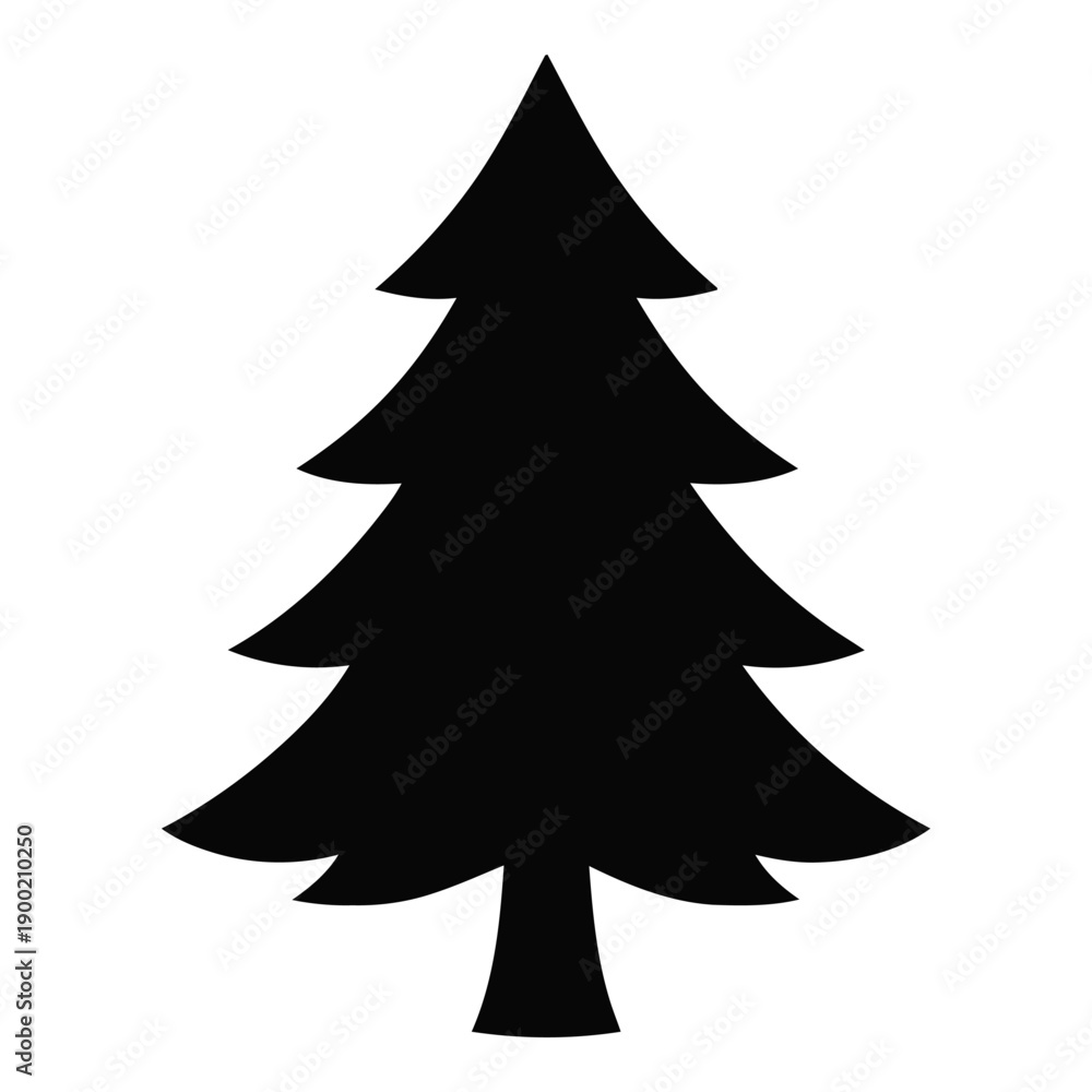 Fototapeta premium Illustration of silhouette of a fir or pine tree