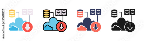 Data Mining Icon Set Multiple Style Collection