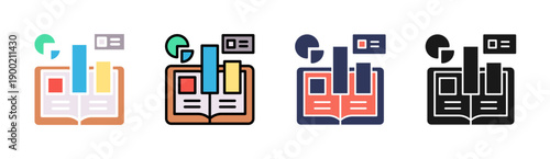 Learning Analytics Icon Set Multiple Style Collection