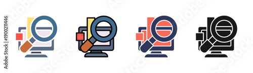 Predictive Analytics Icon Set Multiple Style Collection