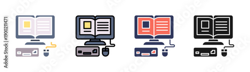 Educational Technology Icon Set Multiple Style Collection
