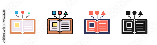 Knowledge Representation Icon Set Multiple Style Collection