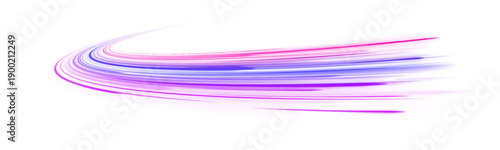 Violet neon waves ripple across a cyberpunk cityscape. Pulsating light emphasizes depth and motion. Excellent for high-tech graphic projects. PNG