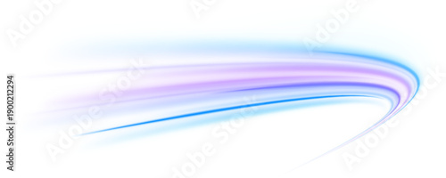 Blue neon ribbons shoot through a dark virtual space. Motion streaks enhance the feeling of digital acceleration. Perfect for futuristic concepts. PNG