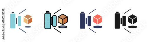 Augmented Reality Icon Set Multiple Style Collection