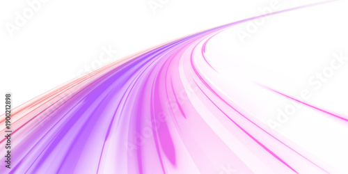 Pink and purple neon arcs spiral across futuristic grids. Motion lines create depth and cyberpunk speed effects. Transparent vector PNG ready. PNG