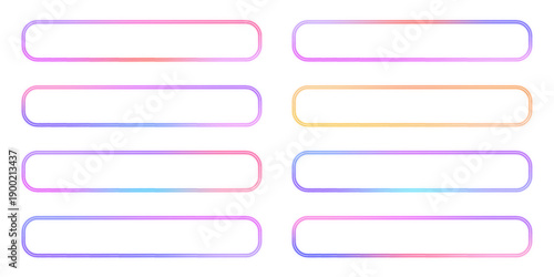 Vibrant neon rectangular frame emits soft glow. Electric light edges enhance modern design. Transparent background ideal for digital compositions. PNG