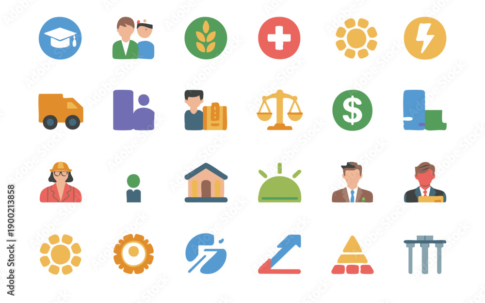 Obraz premium Cultural Diversity And Social Harmony icon set