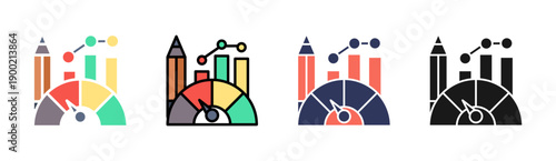 Performance Analytics Icon Set Multiple Style Collection