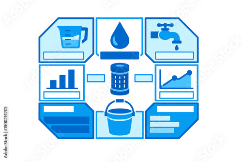 Water management system shows flow, data, and storage methods for better resource handling in urban areas during everyday use and planning
