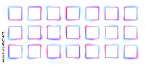 Geometric neon outline shapes with glowing gradient edges. Bright colors like blue, pink, purple, and violet shine dynamically. Perfect for futuristic banners, social media, and UI design.