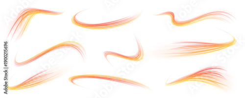 Red and orange light trails blaze across a black background. Dynamic spiral sparks convey acceleration and energy flow. Transparent PNG ideal for sci-fi and tech projects. PNG
