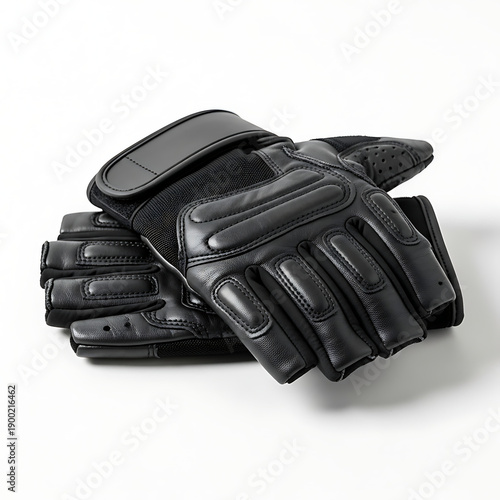 Black leather motorcycle gloves for protection and style on the road