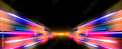 Spiral neon energy lines radiate outward with glowing motion. Motion blur enhances dynamic futuristic depth. Ideal PNG for sci-fi, tech, and cyber projects.