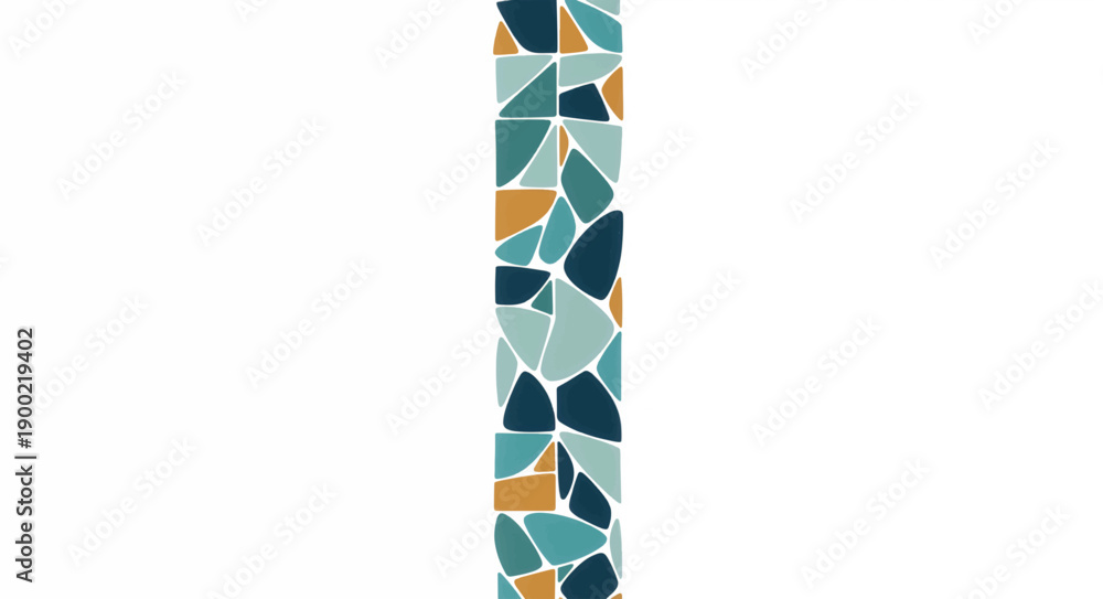 Fototapeta premium Vertical seamless terrazzo pattern. Abstract vector illustration of mosaic tiles with texture. Modern geometric background for wallpaper or fabric print