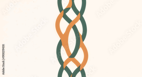 Minimalist vertical pattern with intersecting curves. Abstract flat design vector illustration. Organic woven lines on light background