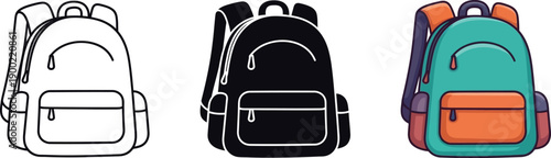 Three colorful backpacks for school or travel needs