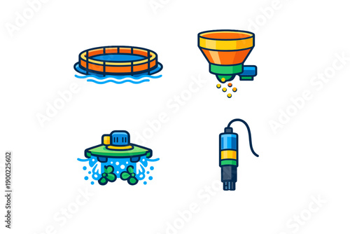 Different types of pool cleaning equipment and tools used for maintaining clarity and hygiene in swimming pools and spas during summer months
