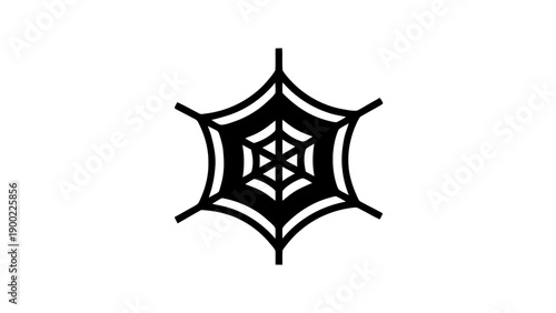 Vector illustration of an intricate black spider web pattern on transparent background, detailed design concept
