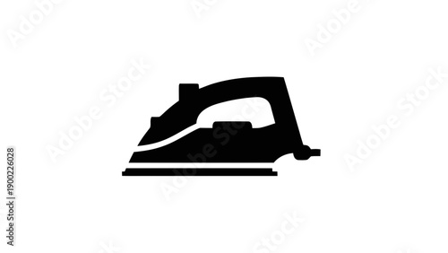 Vector illustration of a modern electric clothes iron for efficient laundry care, on transparent background