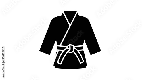 Vector illustration of a martial arts uniform with belt, on transparent background, ideal for sports