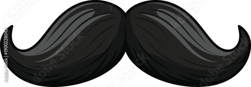 Stunning black mustache with shiny texture and elegant curves