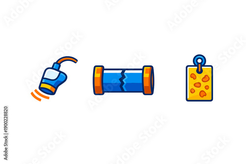 Various tools and items used for different tasks displayed together on a clean background during a workshop