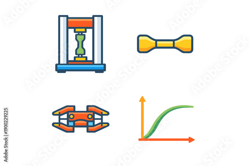 Various fitness and exercise equipment with elements of physics displayed in a simple arrangement, highlighting tools for strength training and scientific concepts