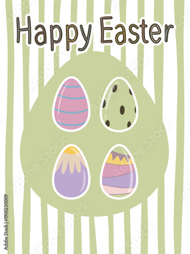 happy easter pastel colors greeting card template. Soft pastel invitation, background, wallpaper, web announcement , banner. Bunny, easter eggs, flowers, berries, chicken, basket 