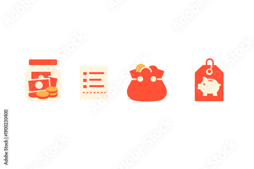 Saving money while managing expenses and financial planning through budgeting tools and saving jars for children to learn about finance