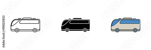 bus icon. Line, solid and filled outline colorful version, outline and filled vector sign. Idea Symbol, logo illustration. Vector graphics