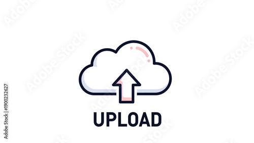 Icon of a cloud with an upward arrow and the word "UPLOAD" below