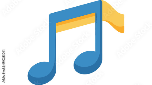 A musical eighth note icon rendered in a simplified, three-dimensional style