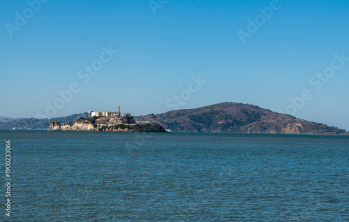 view of alcatraz island with blue sky