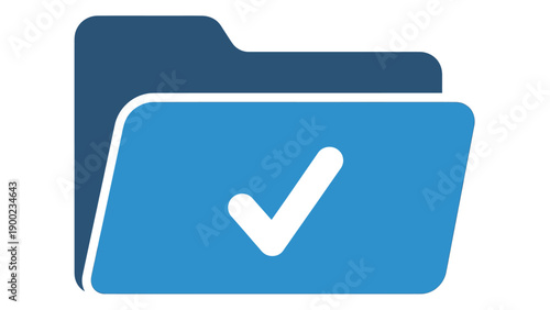 Blue folder icon with white checkmark inside; the file is open