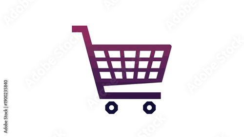A shopping cart illustration with a gradient from dark purple to pink