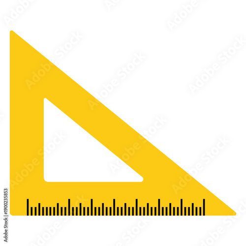 Geometric Precision: A vibrant yellow set square, exuding a sense of order and accuracy. This image, showcases a mathematical tool designed to help construct perfect angles. 