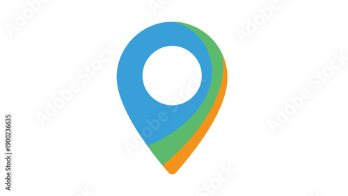 A stylized map pin graphic in blue, green, and orange Free Download A stylized map pin graphic in blue, green, and orange - GFXLoad